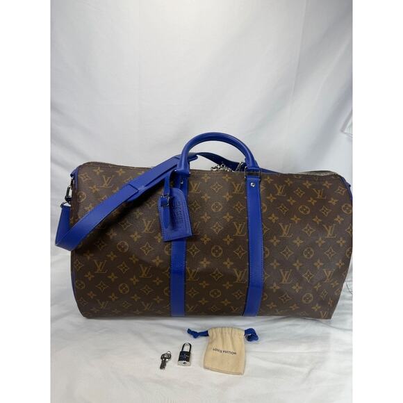 Louis Vuitton Keepall Bandoulière 50 Monogram Indigo Blue G73 SPB-MS 354490 - Picture 1 of 16